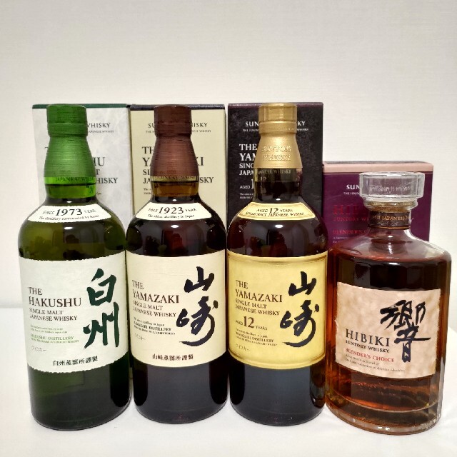 サントリー(サントリー)の山崎12年&山崎NV&白州NV&響BC 食品/飲料/酒の酒(ウイスキー)の商品写真