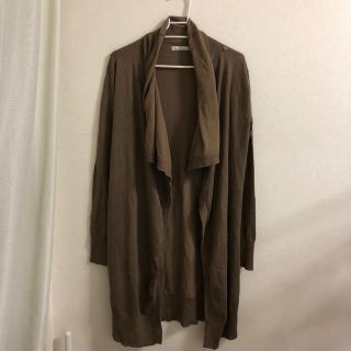 ザラ(ZARA)のZARA ザラ　変形ロングカーディガン　ブラウン　M(カーディガン)