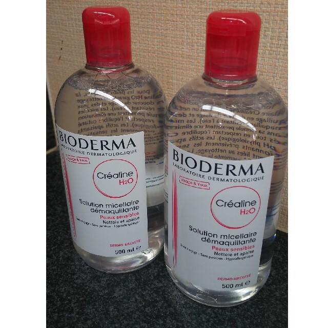 BIODERMA(ビオデルマ)の２本です 新品未開封 ビオデルマ クレアリヌ H2O 500ml クレアリン コスメ/美容のスキンケア/基礎化粧品(クレンジング/メイク落とし)の商品写真