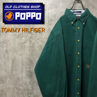 トミーヒルフィガー(TOMMY HILFIGER)のトミーヒルフィガー☆オールド刺繍ロゴボタンダウンシャツ 90s(シャツ)