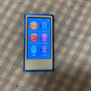 アップル(Apple)のiPod nano ブルー　16GB(ポータブルプレーヤー)