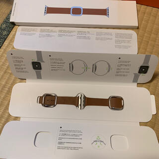 アップルウォッチ(Apple Watch)のApple Watch 38/40mm用 モダンバックル サドルブラウン 美品(レザーベルト)