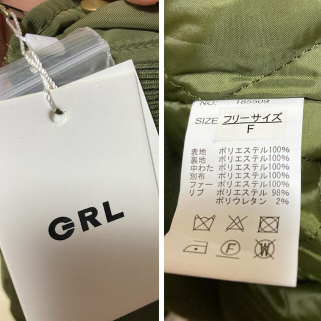 GRL(グレイル)の未使用タグ付 GRL グレイル 中綿 N2B ブルゾン モッズコート  レディースのジャケット/アウター(ブルゾン)の商品写真