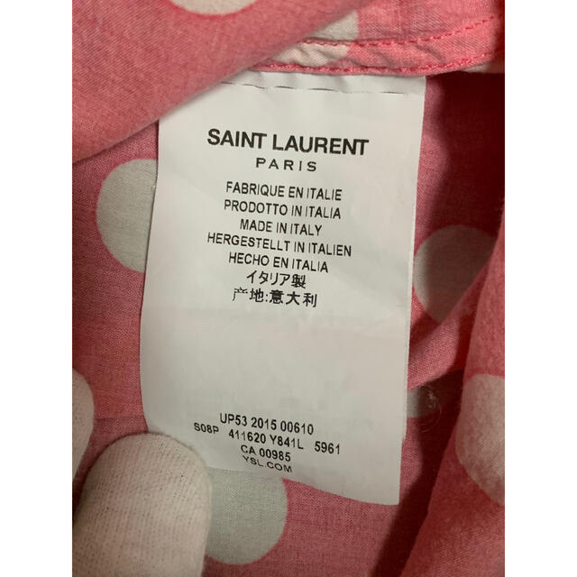 Saint Laurent(サンローラン)のサンローラン シャツ エディ ピンク ポルカドット 37 メンズのトップス(シャツ)の商品写真