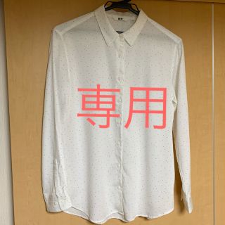 ユニクロ(UNIQLO)のshury様専用  ユニクロ  レーヨンブラウス ドット柄 Mサイズ(シャツ/ブラウス(長袖/七分))