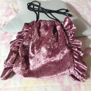 カージュ(Khaju)のKhaju♡ベロアフリル巾着バッグ👛(ショルダーバッグ)