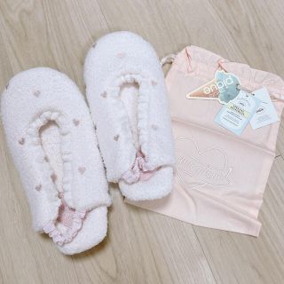 ジェラートピケ(gelato pique)の【新品未使用】ジェラートピケ　ハート刺繍ルームシューズ(スリッパ/ルームシューズ)