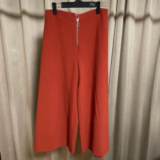 ザラ(ZARA)のZARA ハイウエスト　リングファスナー　ワイドパンツ(カジュアルパンツ)