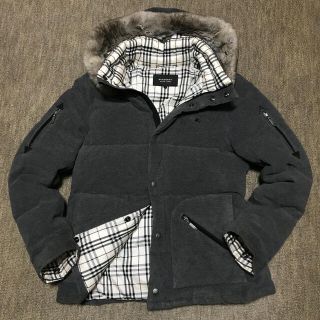 バーバリーブラックレーベル(BURBERRY BLACK LABEL)の極美品★バーバリー★ブラックレーベル★ダウン★ラビットファー★三陽商会★Ｌ(ダウンジャケット)