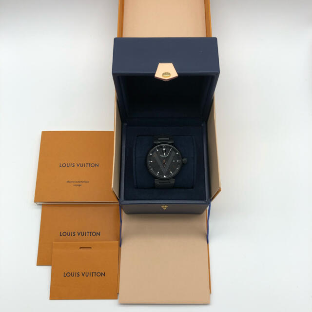 LOUIS VUITTON(ルイヴィトン)のLOUIS VUITTON ルイヴィトン タンブール Q1D22Z  ブラック メンズの時計(腕時計(アナログ))の商品写真