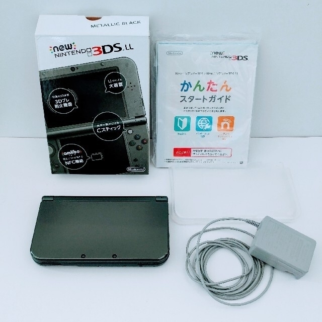 携帯用ゲーム機本体美品　New3DSLL 本体(メタリックブラック)+備品付き