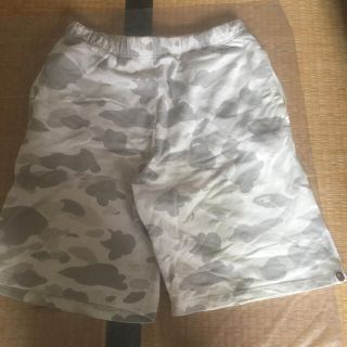 アベイシングエイプ(A BATHING APE)のBAPE スウェットハーフパンツ　猿カモ(ショートパンツ)