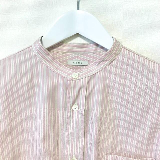 COMOLI - leno&co バンドカラーシャツ