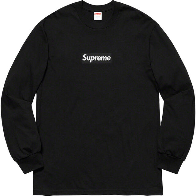 supreme Box Logo L/S Tee XL Black 黒Tシャツ/カットソー(七分/長袖)