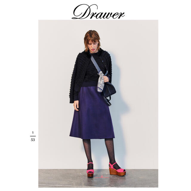 Drawer(ドゥロワー)のDrawer ドゥロワー  ケヌキラップスカート レディースのスカート(ひざ丈スカート)の商品写真