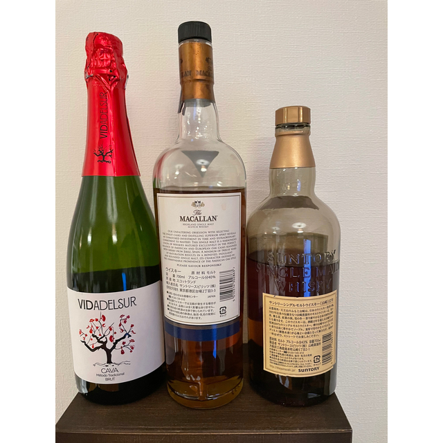 専用出品　3本セット　カヴァ&ウイスキー 食品/飲料/酒の酒(シャンパン/スパークリングワイン)の商品写真