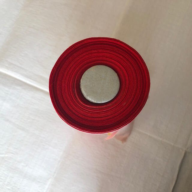 長襦袢　反物　朱　赤　正絹 ハンドメイドの素材/材料(生地/糸)の商品写真