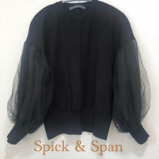 スピックアンドスパン(Spick & Span)のSpick&Span 袖チュールトップス ニット シースルー(ニット/セーター)