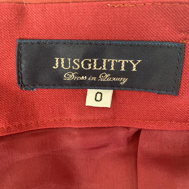 JUSGLITTY(ジャスグリッティー)のJUSGLITTY ジャスグリッティー　スエードラップ風タイトスカート　ボルドー レディースのスカート(ひざ丈スカート)の商品写真