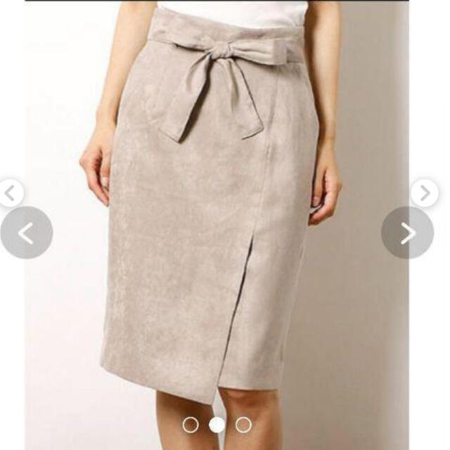 JUSGLITTY(ジャスグリッティー)のJUSGLITTY ジャスグリッティー　スエードラップ風タイトスカート　ボルドー レディースのスカート(ひざ丈スカート)の商品写真