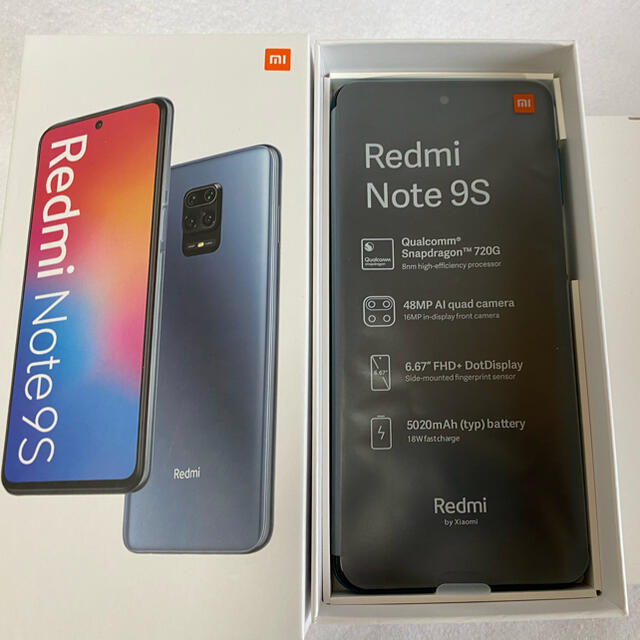 ANDROID(アンドロイド)の国内版simフリー redmi note 9s 6GB 128GB ブルー スマホ/家電/カメラのスマートフォン/携帯電話(スマートフォン本体)の商品写真