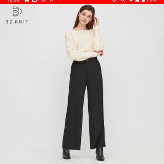 ユニクロ(UNIQLO)の完売　新品未使用　ユニクロ　3Dコットンボートネックセーター(ニット/セーター)