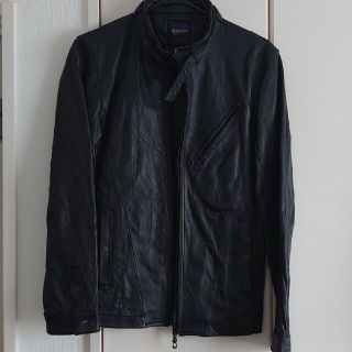【即日発送】美品。ニコルクラブ 本革ライダースジャケット ディープグリーン