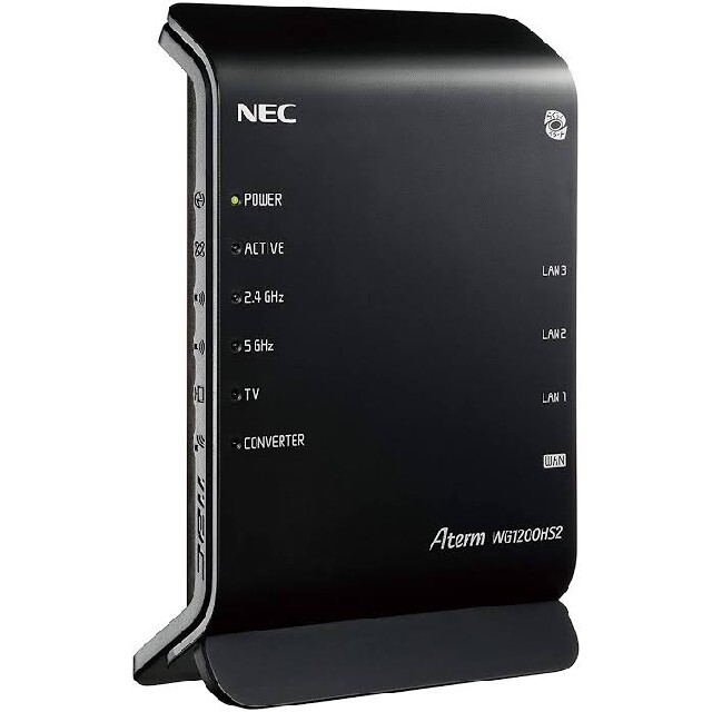 NEC(エヌイーシー)のNEC 無線LANルーターAterm WG1200HS2 2.4GHz/5GHz スマホ/家電/カメラのPC/タブレット(PC周辺機器)の商品写真