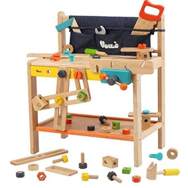 【新品】Voila ボイラ　ワークベンチ組み立て おもちゃ 大工高65×幅55×奥35cm重量