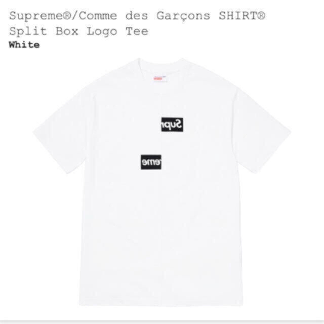 Whiteホワイト白サイズsupreme CDG Split Box Logo Tee