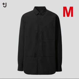 ユニクロ(UNIQLO)のスーピマコットン オーバーサイズシャツ 黒（長袖）ユニクロ×ジルサンダー(シャツ)