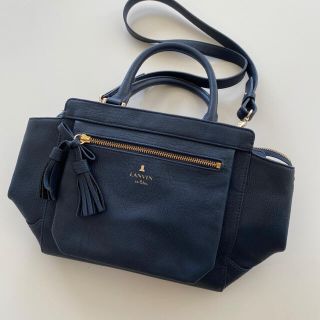 ランバン(LANVIN)のランバン　ピレネー　紺　2ウェイ　ハンドバッグ　ショルダーバッグ　ピレネー(トートバッグ)