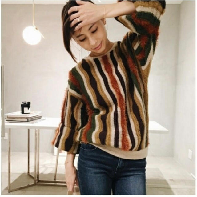 Ameri VINTAGE(アメリヴィンテージ)の【DAIGY様専用】MULTI COLOR STRIPE KNIT TOP！  レディースのトップス(ニット/セーター)の商品写真