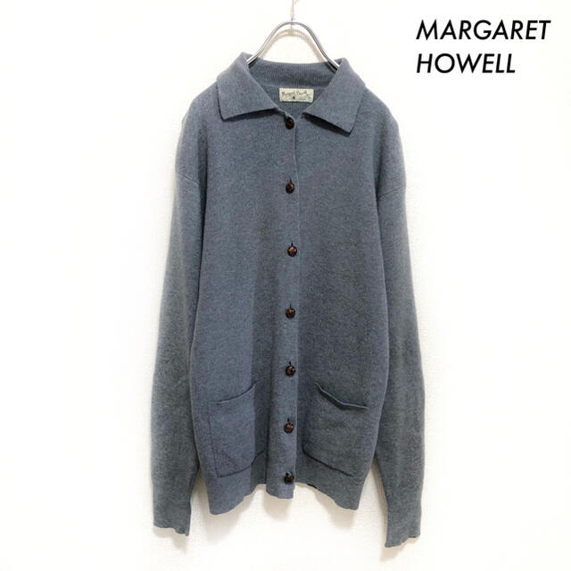 MARGARET HOWELL(マーガレットハウエル)のMARGARET HOWELL マーガレットハウエル★襟付き 長袖カーディガン レディースのトップス(カーディガン)の商品写真