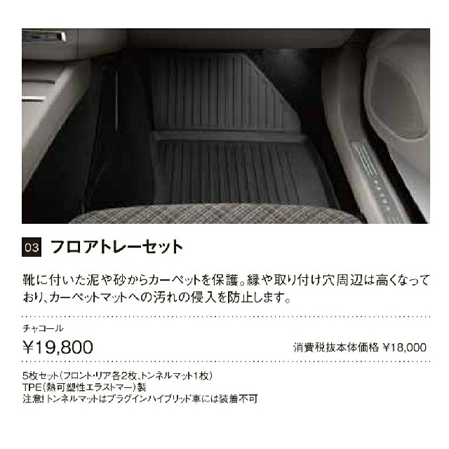 ボルボ XC60  純正フロアトレーマット 1