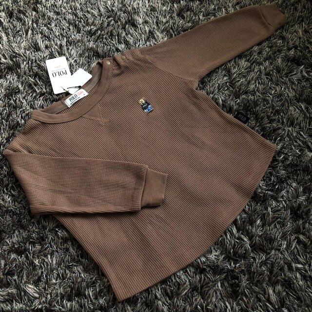 POLO RALPH LAUREN(ポロラルフローレン)の最安値❗️新品❤️POLO baby ポロベア ワッフル カットソー 茶 90 キッズ/ベビー/マタニティのキッズ服男の子用(90cm~)(Tシャツ/カットソー)の商品写真