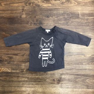 ハッシュアッシュ(HusHush)のHusHush  ベビー　猫柄　長袖Tシャツ　小さめ80cm(Ｔシャツ)