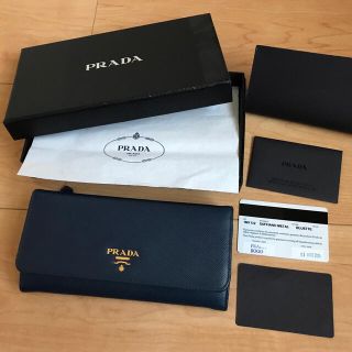 プラダ(PRADA)の正規品 PRADA プラダ サフィアーノ ネイビー 長財布  (財布)