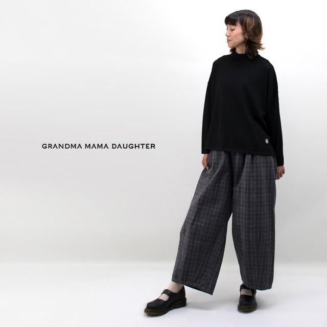 カタログ掲載 美品 18AW グランマママドーター チェックサイドジップパンツ