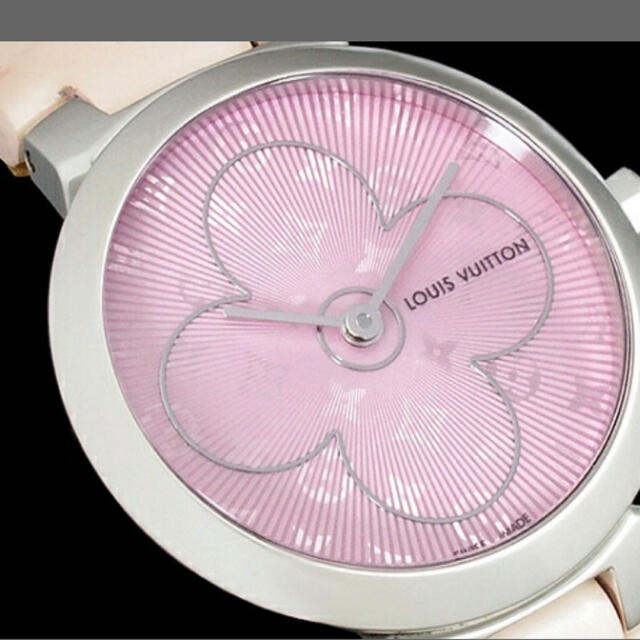 LOUIS VUITTON(ルイヴィトン)のルイヴィトン  時計　タンブール　ピンク　かわいい　中古　値下げしました。 レディースのファッション小物(腕時計)の商品写真