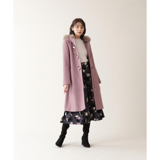 JILL by JILLSTUART(ジルバイジルスチュアート)のジルバイジルスチュアート　フロッキーフラワースカート　ブラック レディースのスカート(ひざ丈スカート)の商品写真