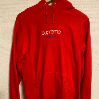 シュプリーム(Supreme)のSupreme classic logo Hoodie パーカー red 赤(パーカー)