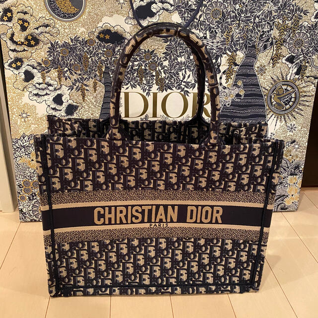 当店の記念日 ◾️ Dior ◾️Christian - Dior Christian book ネイビー small tote トートバッグ
