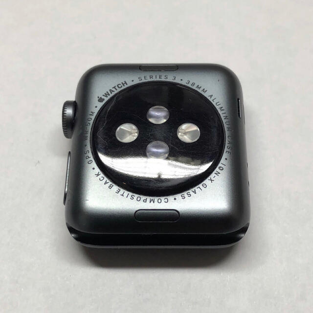 Apple(アップル)のAppleWatch3 GPS 38mm スペースグレーseries3シリーズ3 スマホ/家電/カメラのスマートフォン/携帯電話(その他)の商品写真