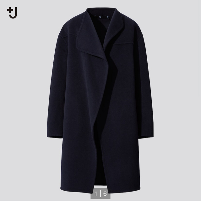 UNIQLO(ユニクロ)の【新品】+J  UNIQLO カシミヤブレンドノーカラーコート レディースのジャケット/アウター(ロングコート)の商品写真
