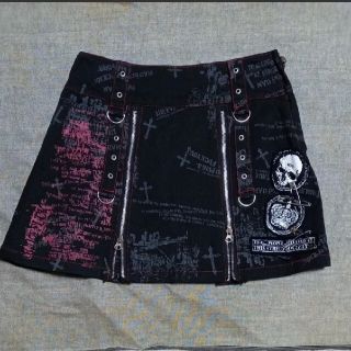 マッド(MAD（M∀D）)の美品　MAD PUNKS　スカート　Sサイズ　ブラック(ミニスカート)