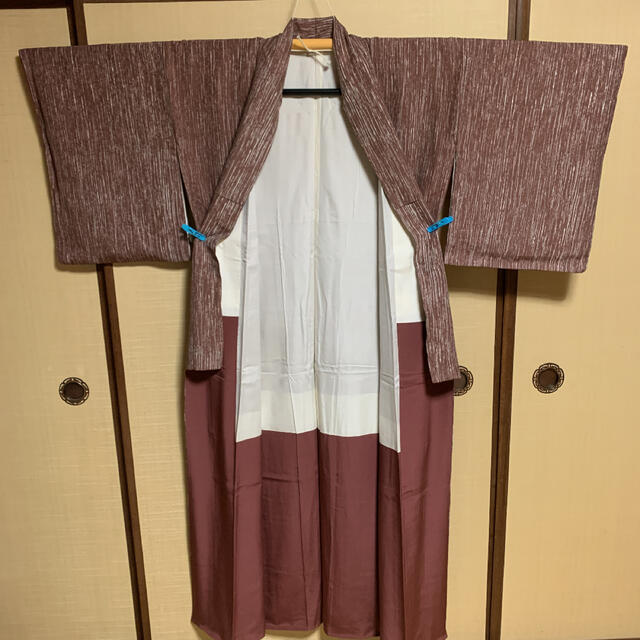小柄な女性着物 薄い紫 未使用? 小紋 美しい生地です。幅広襟の通販