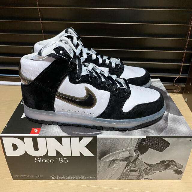 スニーカーNike Dunk High×Slam Jam  Black/White