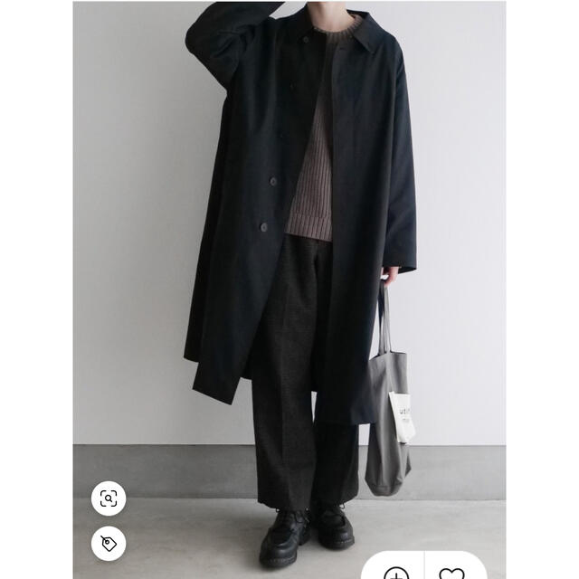 YAECA(ヤエカ)のLENO BAL COLLAR COAT   BLACK1 メンズのジャケット/アウター(ステンカラーコート)の商品写真