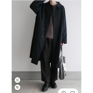 ヤエカ(YAECA)のLENO BAL COLLAR COAT   BLACK1(ステンカラーコート)